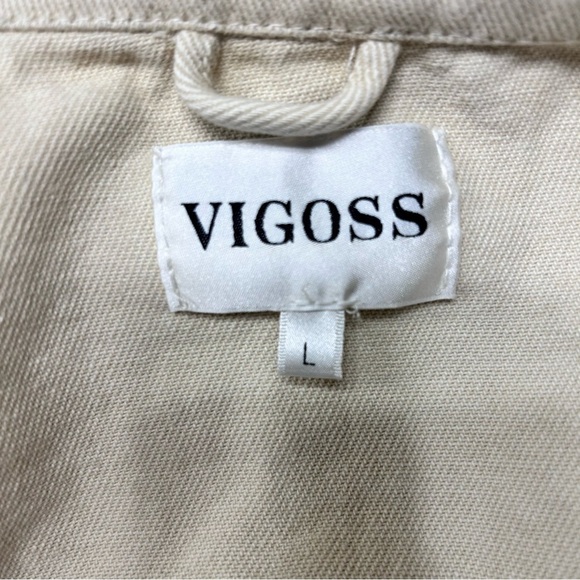 Vigoss Cream Jean Jacket Cropped Style - Picture 4 of 5
